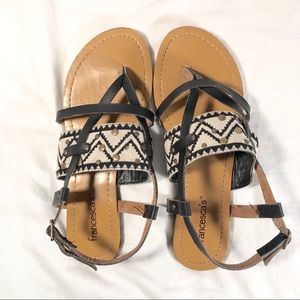 Francesca’s Tribal Print Sandals Size 5